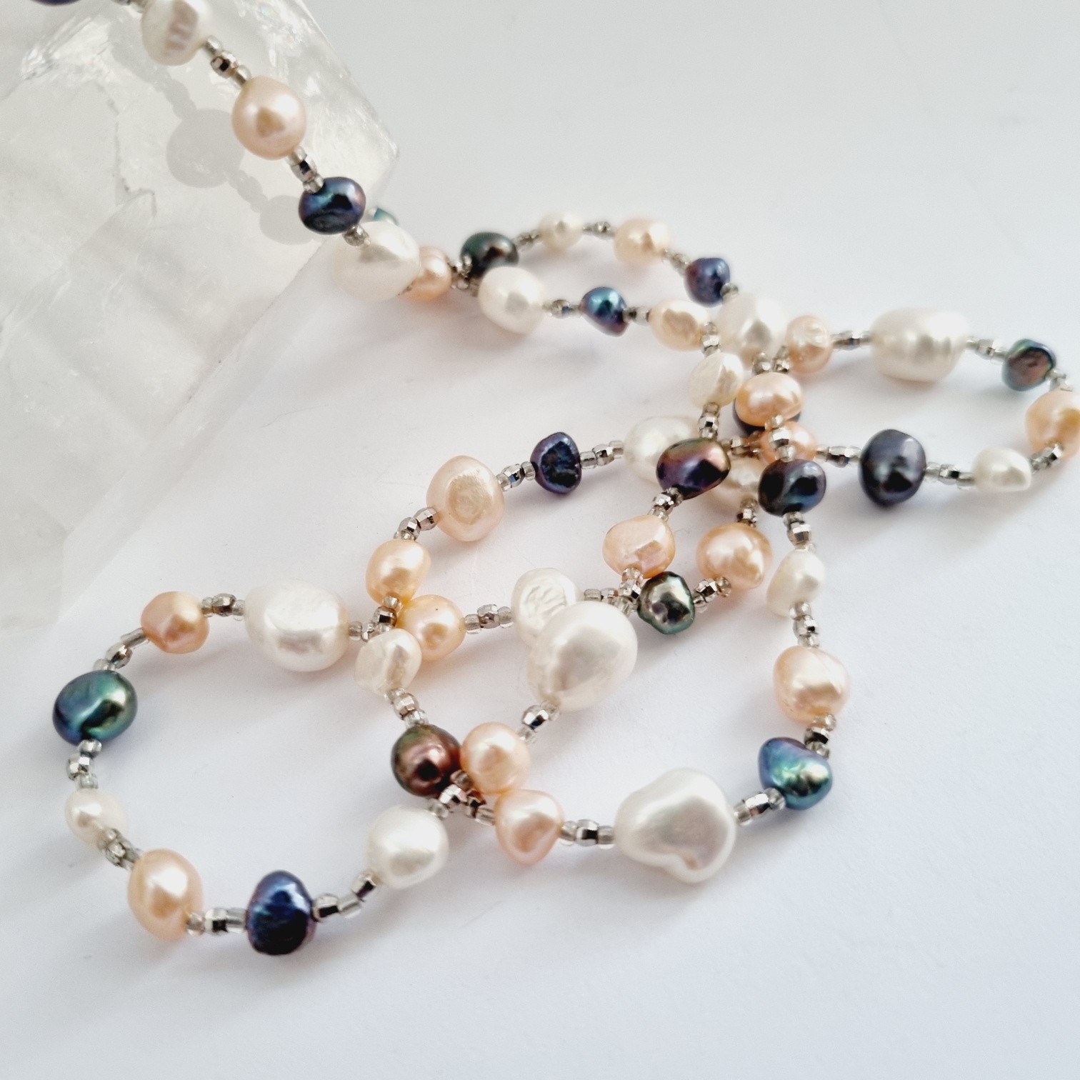 Three Colour Pearl Necklace - By Elise