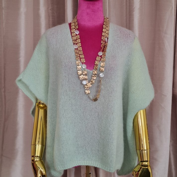 Mint Mohair Sleeveless Sweater
