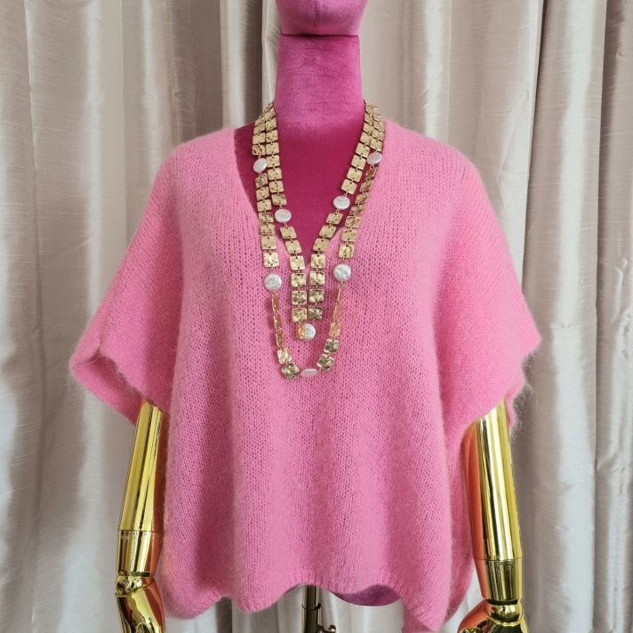Candy Pink Mohair Sleeveless Sweater