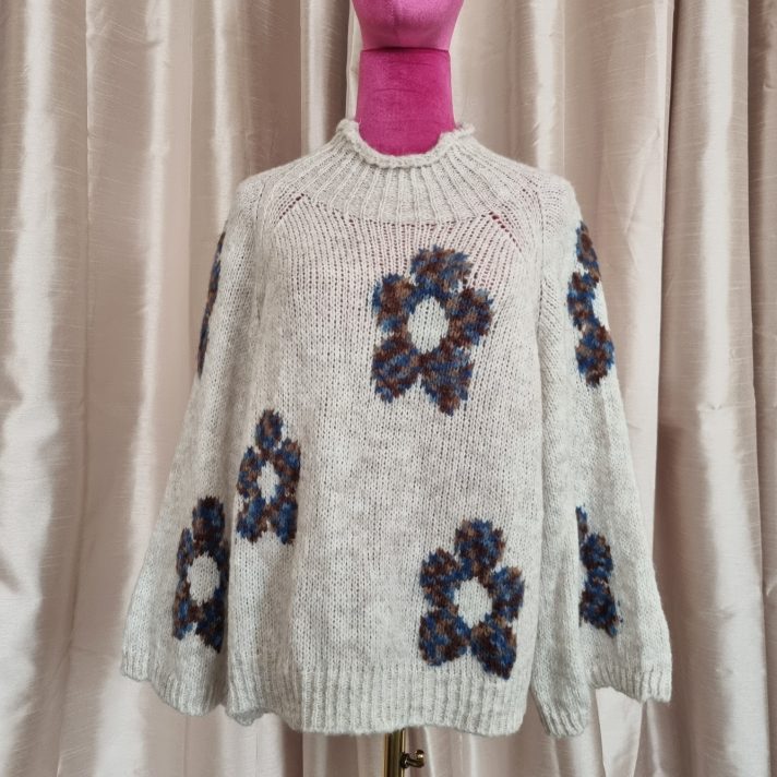 Ecru Flower Sweater