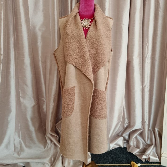 Camel Faux Suede Look Gilet